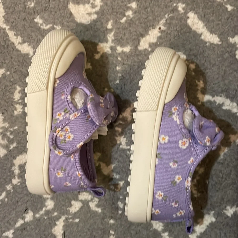 Baby size 3 purple Velcro strap shoes